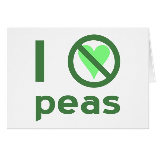I Hate Peas Green Text Cards (Front Horizontal)