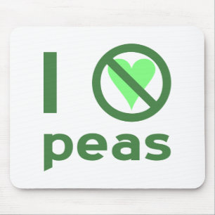 I Hate Peas Green Text Mouse Pad