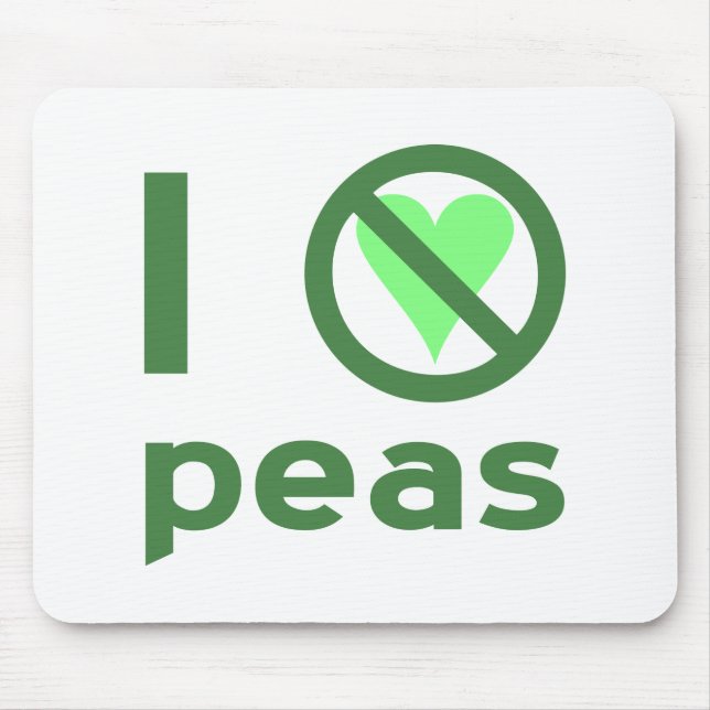 I Hate Peas Green Text Mouse Pad (Front)