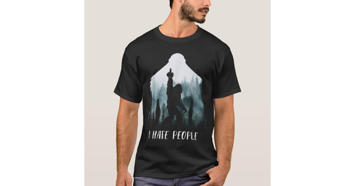 Bigfoot T-Shirt I Hate People Bigfoot Camping Watercolor T-Shirt