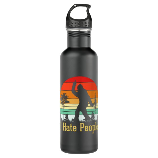 I Hate People | Bigfoot Retro Stainless Steel Water Bottle (Front)