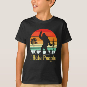 I Hate People   Bigfoot Retro T-Shirt
