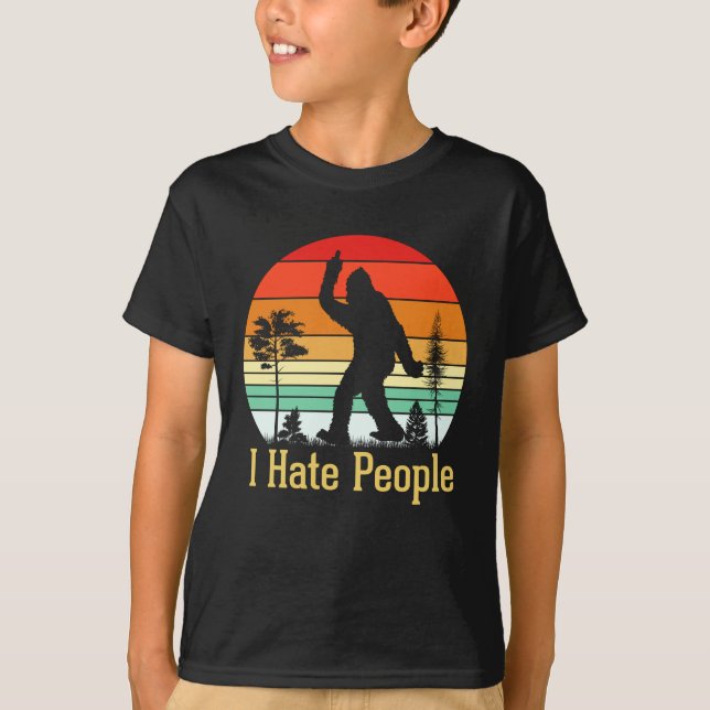I Hate People | Bigfoot Retro T-Shirt (Front)