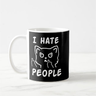 I hate people cat coffee mug