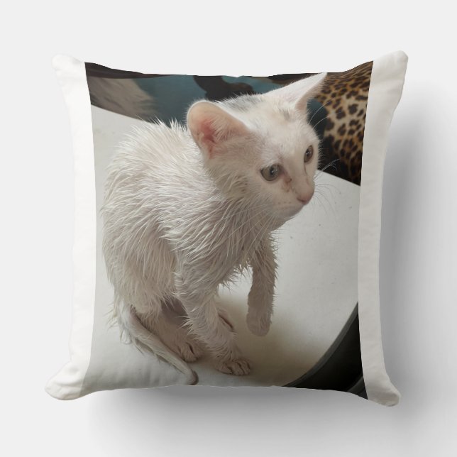 I Hate People! Cat Throw Pillow (Front)