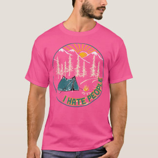 I Hate People Funny Camping Lover Hiking Outdoor V T-Shirt