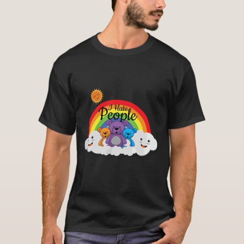 I Hate People Funny Sarcastic Introvert Rainbow Be T_Shirt