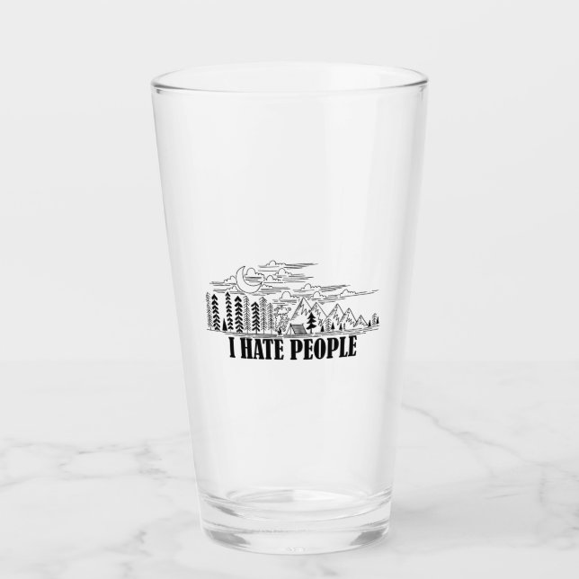 I Hate People Glass (Front)