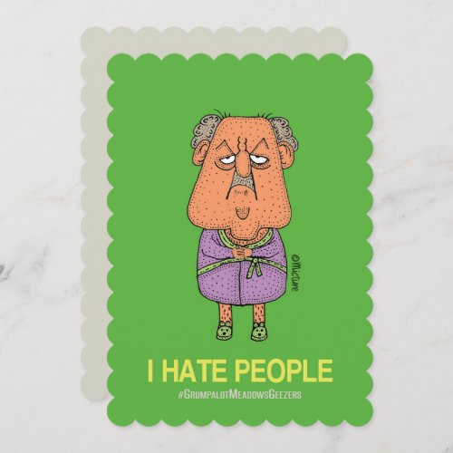 I hate people _ grumpy man cartoon green card