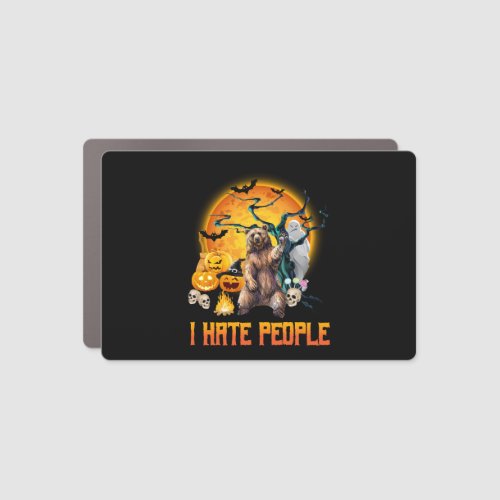 I hate people halloween nightmare t shirt car magnet