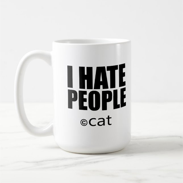 I hate people, I hate people and dogs Coffee Mug (Left)