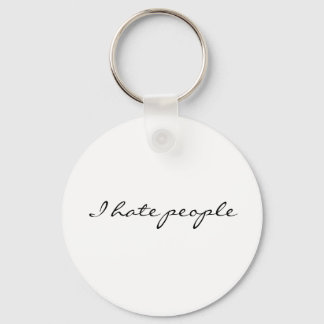 I hate people keychain