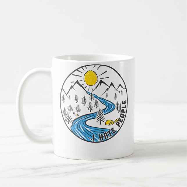 I Hate People Outdoor Camping Nature Lover Coffee Mug (Left)