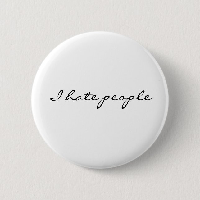 I hate people pinback button (Front)