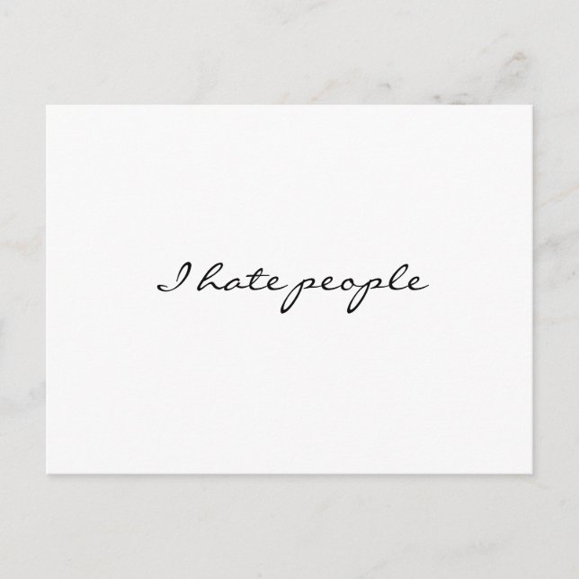 I hate people postcard (Front)