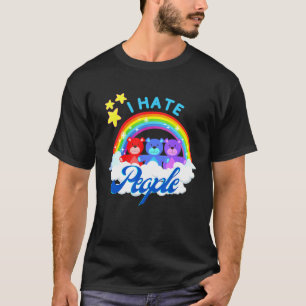 I Hate People Rainbow Bear Sarcastic Introvert T-Shirt