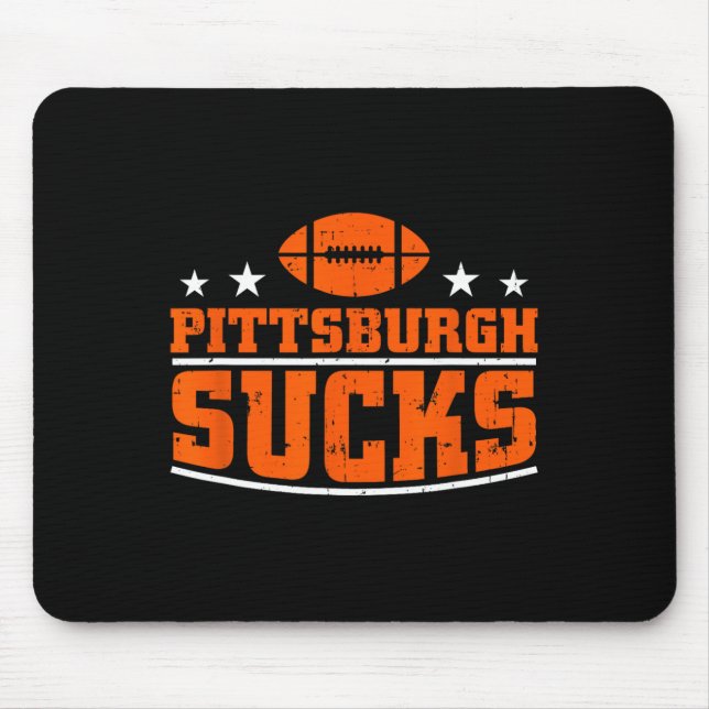 I Hate Pittsburgh Design Men Women Funny Pittsburg Mouse Pad (Front)