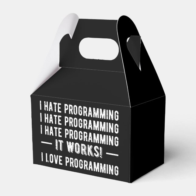 I Hate Programming - Funny Programmer II Favor Boxes (Front Side)