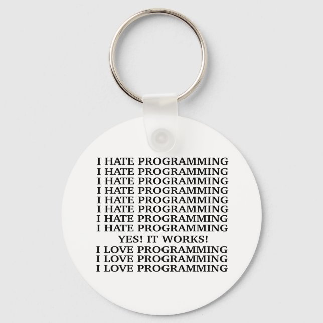 I hate programming / I love programming Keychain (Front)