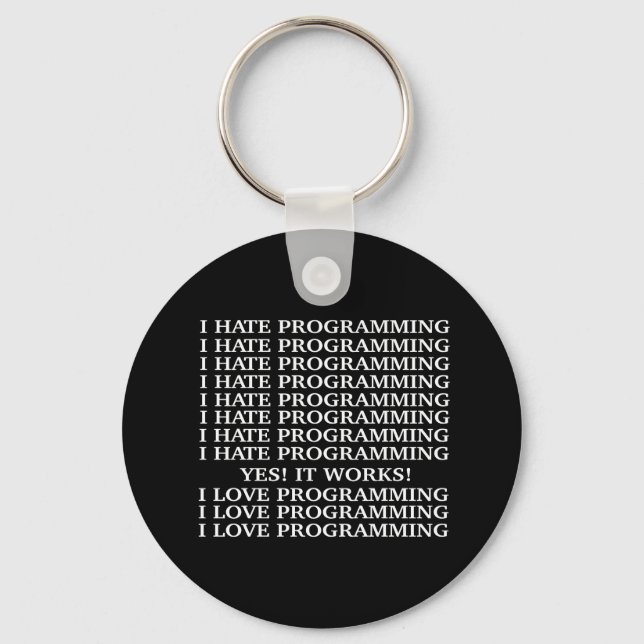 I hate programming / I love programming Keychain (Front)
