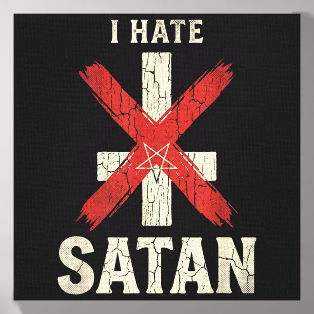 I Hate Satan Canvas Photo Tile (Front Set)