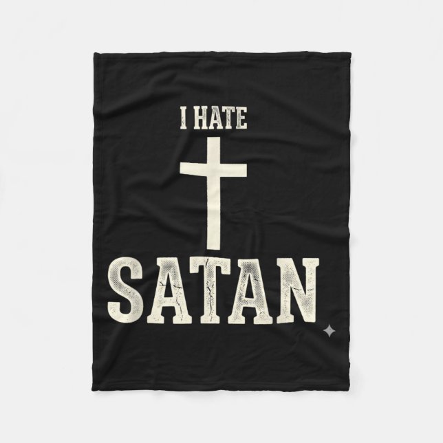 I Hate Satan Fleece Blanket (Front)