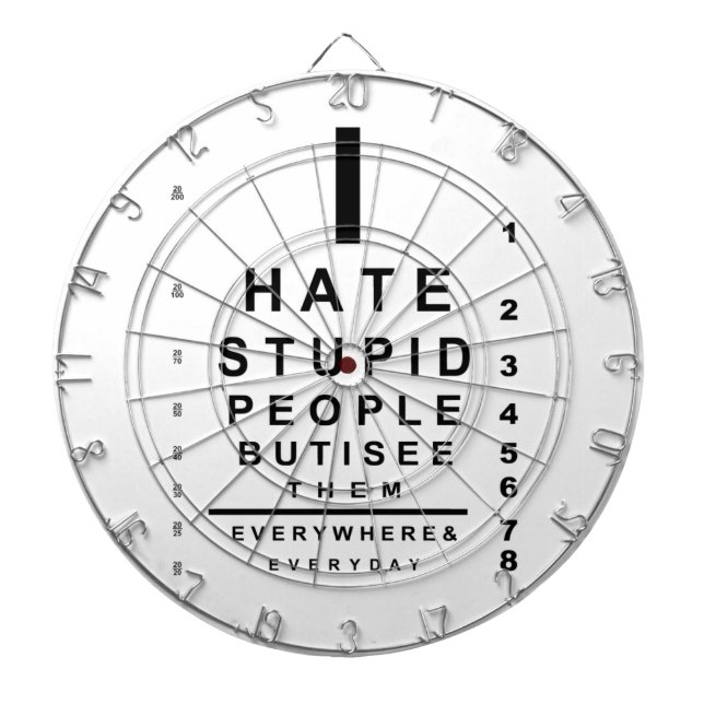 I hate stupid people eye chart dart board (Front)