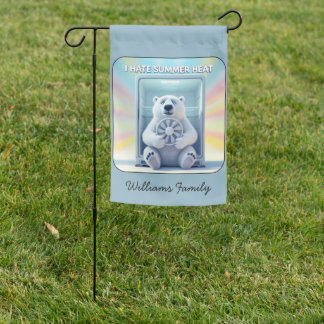 I Hate Summer Heat - Cute Polar Bear In The Fridge Garden Flag