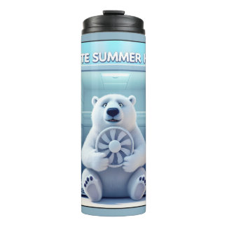 I Hate Summer Heat - Cute Polar Bear In The Fridge Thermal Tumbler