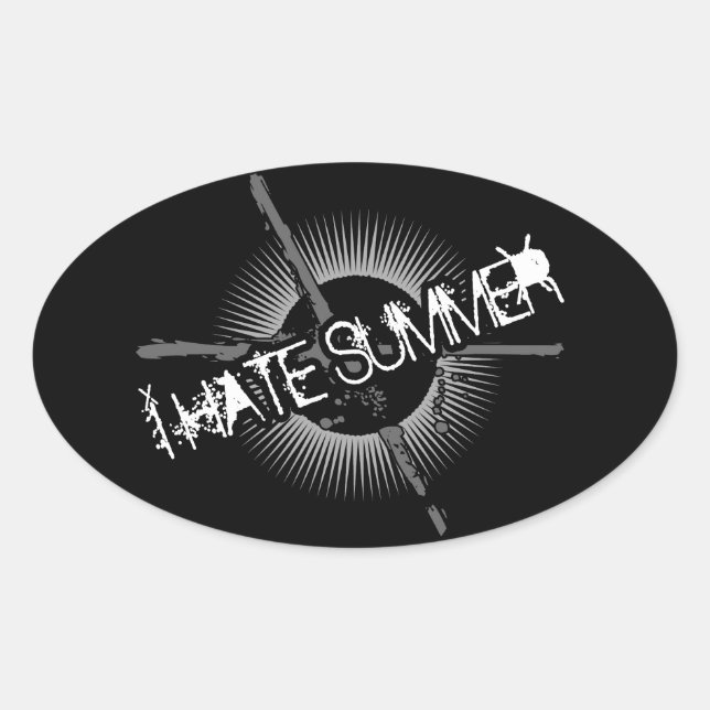 I Hate Summer Oval Sticker (Front)