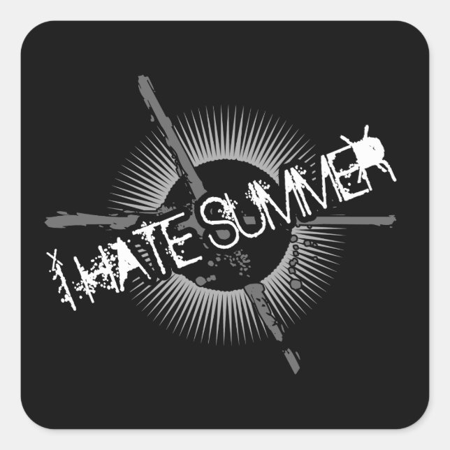 I Hate Summer Square Sticker (Front)