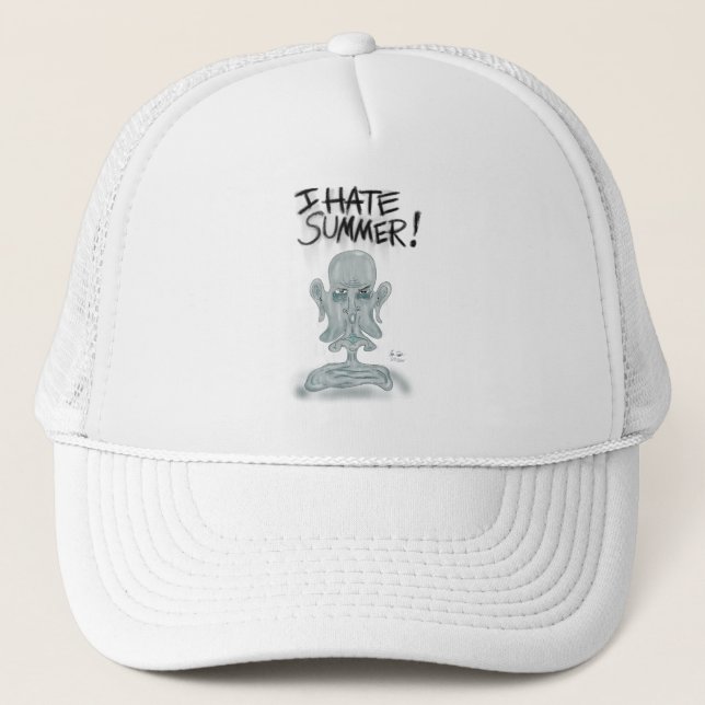 I HATE SUMMER! - sweating and melting Trucker Hat (Front)