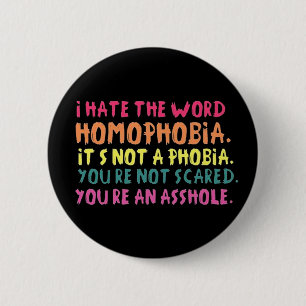 I hate the word homophobia. button