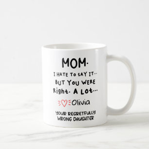 I hate to Say it , Mom You Were Right Gift Coffee Mug