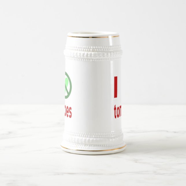 I Hate Tomatoes No Love Beer Stein (Center)