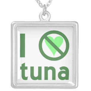 I Hate Tuna No Love Silver Plated Necklace