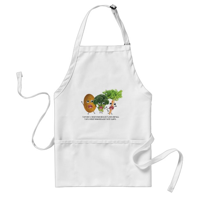 I hate veggies :) adult apron (Front)
