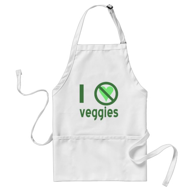 I Hate Veggies No Love Adult Apron (Front)
