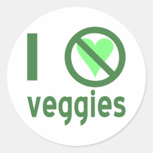 I Hate Veggies No Love Classic Round Sticker