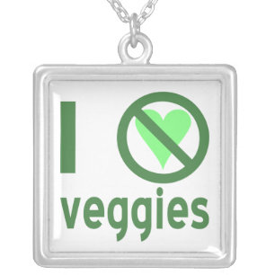 I Hate Veggies No Love Silver Plated Necklace