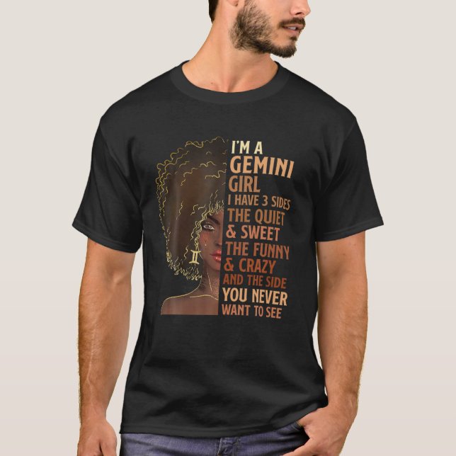 I Have 3 Side Gemini Girl Zodiac Astrology Star Si T-Shirt (Front)