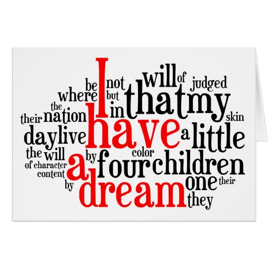 I Have a Dream in Tagxedo Cards (Front Horizontal)