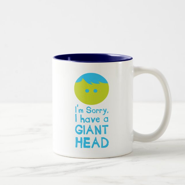 I Have a Giant Head Two-Tone Coffee Mug (Right)