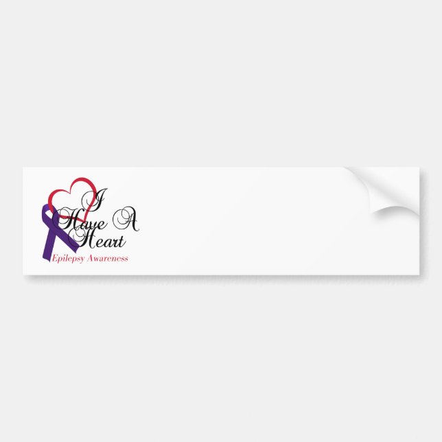 I Have A Heart Epilepsy Awareness Bumper Sticker (Front)