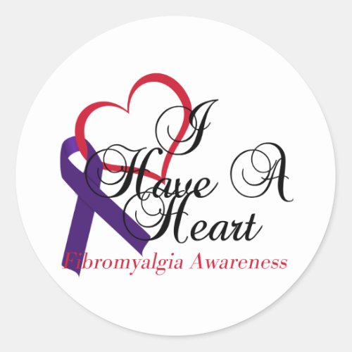 I Have A Heart Fibromyalgia Awareness Classic Round Sticker