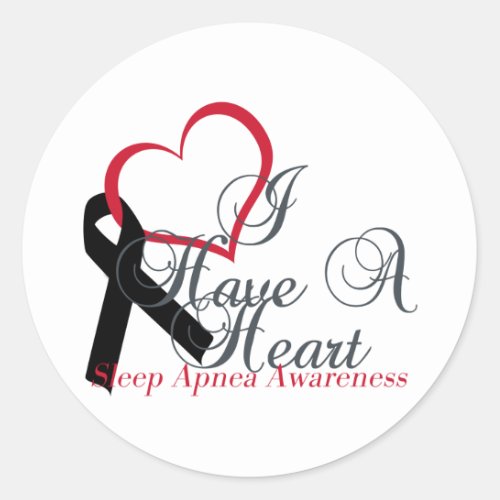 I Have A Heart For Sleep Apnea Awareness Classic Round Sticker
