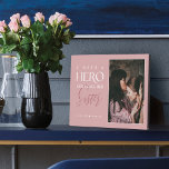 I Have a Hero I Call Her Sister Photo Keepsake Plaque<br><div class="desc">A special,  memorable single photo plaque gift for your Sister. The design features a single photo to display your own special Sister photo. "I Have a Hero And I Call Her Sister" is displayed in stylish typography. Note: colors can be changed to suit your preference.</div>