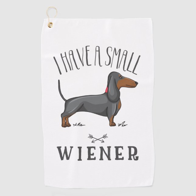 I have a small wiener golf towel (Front)