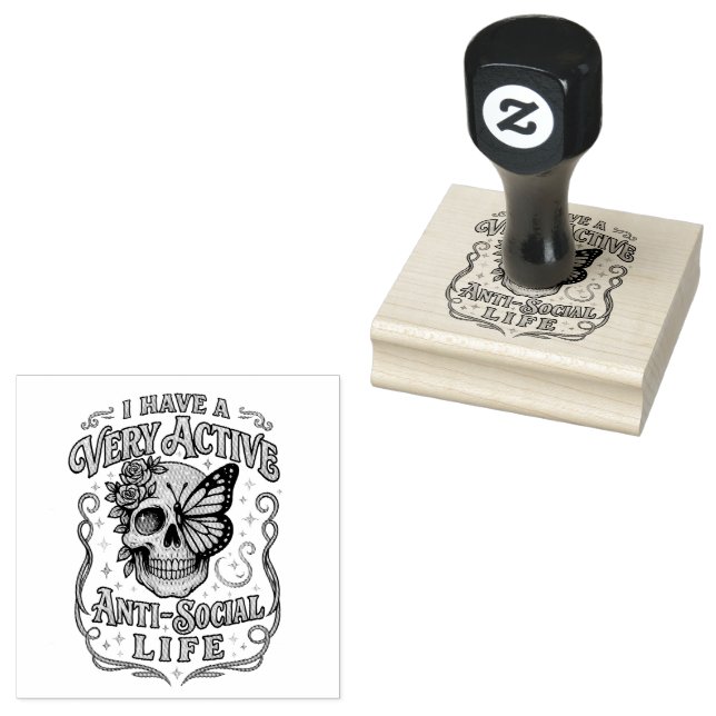 I Have A Very Active.... Rubber Stamp (Stamped)