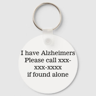 I have Alzheimer's, medical emergency contract ID Keychain